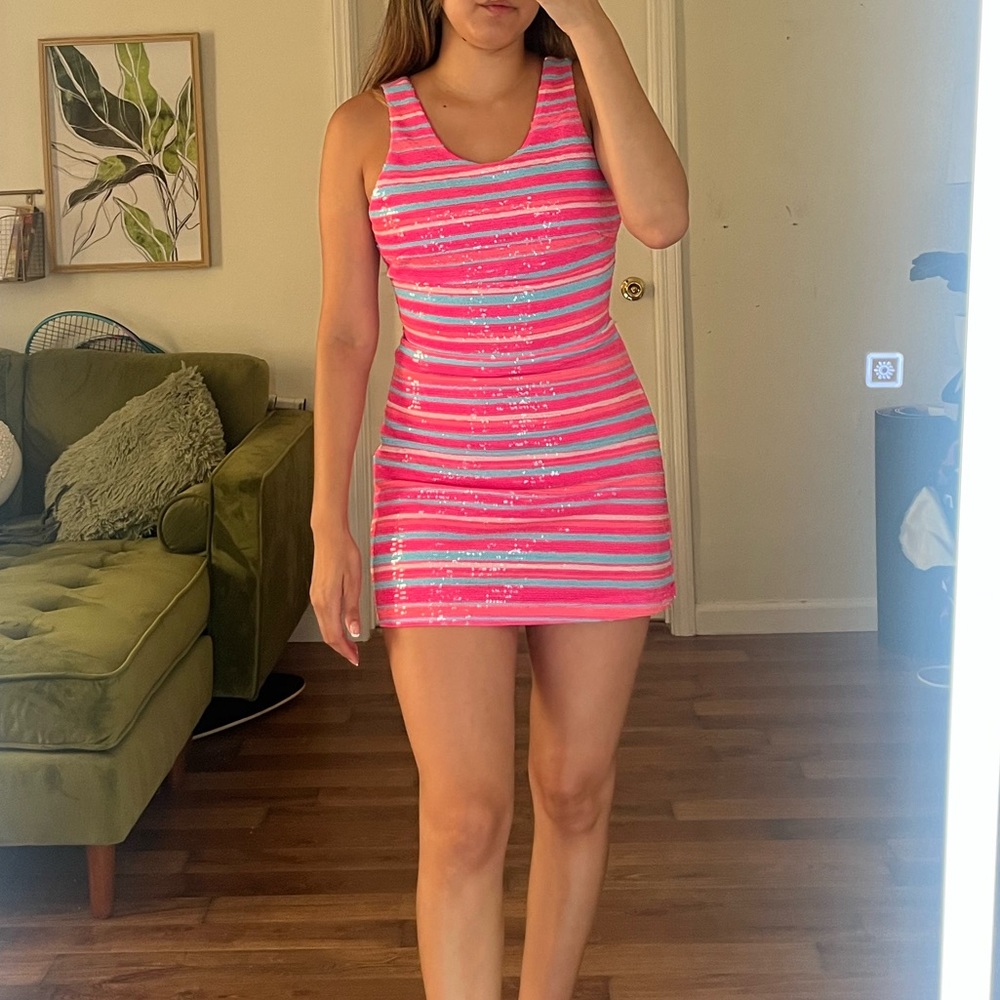 BB Dakota pink sequin dress